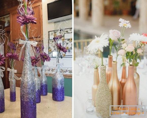 How to make a vase from the bottle with your own hands for a holiday