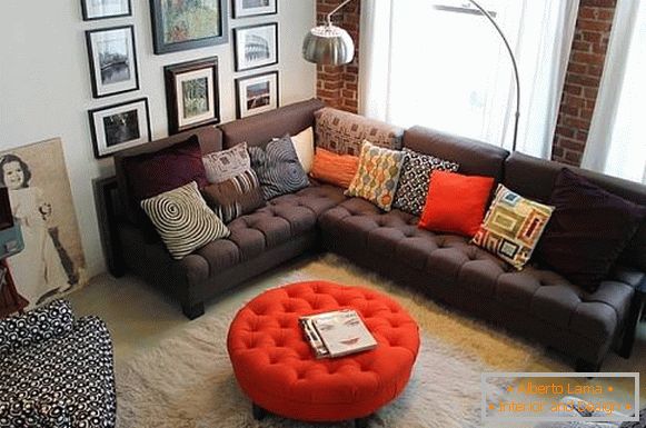 Sofa and armchairs in retro style