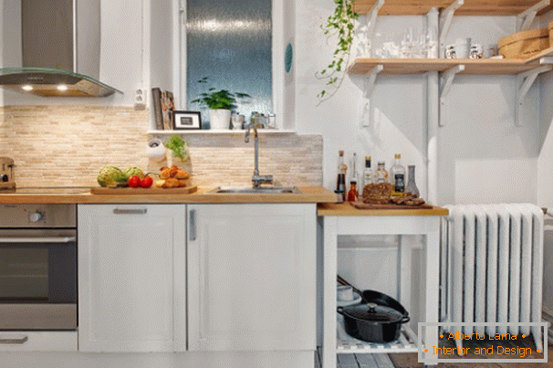 Small kitchen in white color