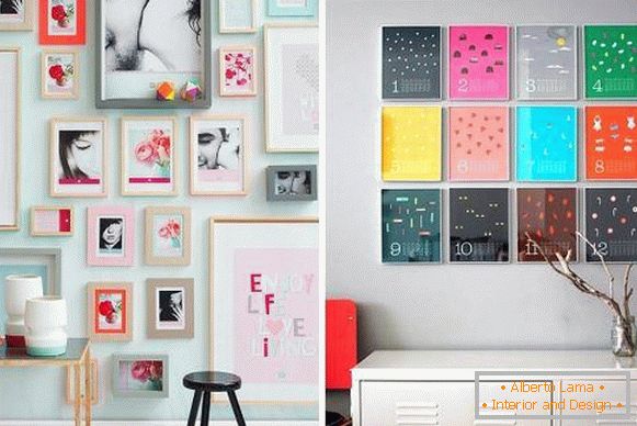Frames on the walls - spring decor of the interior with your own hands