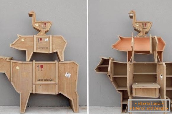 Unusual shelves in the shape of animals