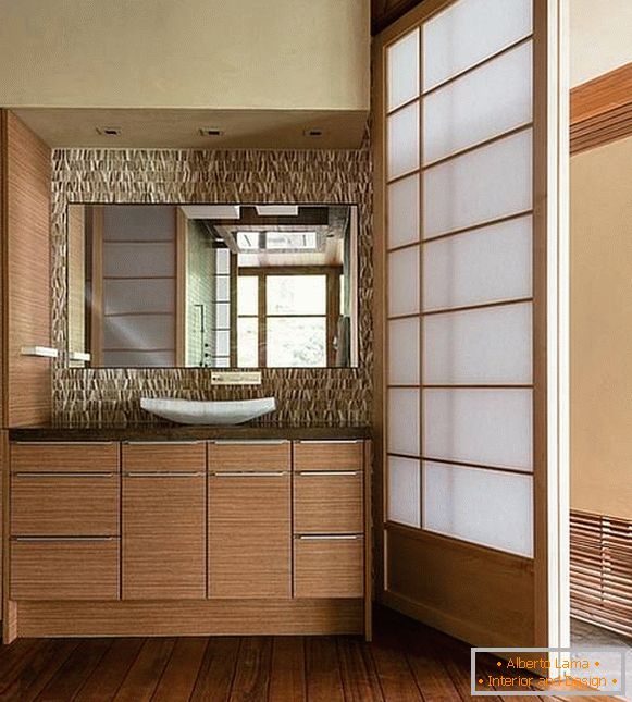 Design of a bathroom in Japanese style