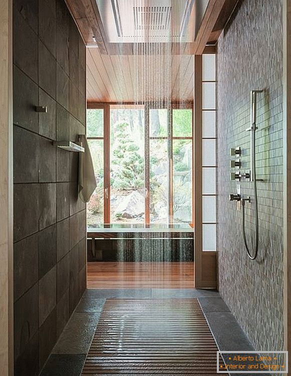 Modern shower in the house