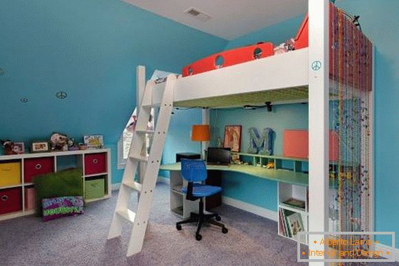 Baby bed loft с рабочей зоной для подростка