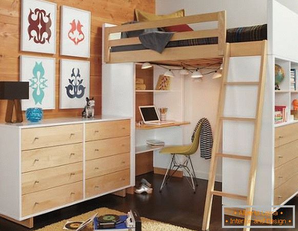 Beautiful loft bed for children from 3 years and teenagers