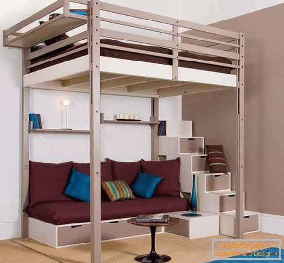 Stunning adult loft bed with drawers