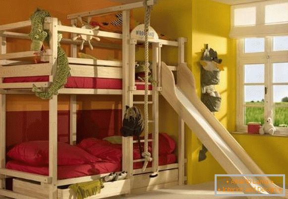 Functional loft bed for children from 3 years old