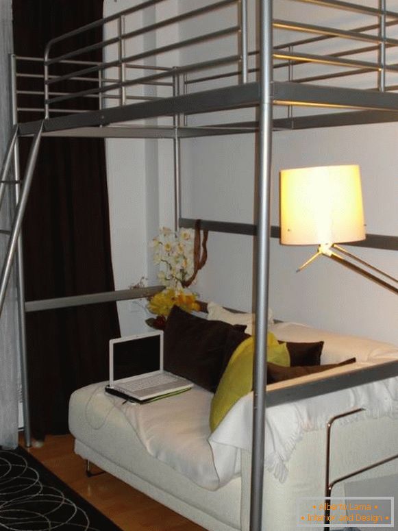 Bed Ikea loft с диваном внизу 