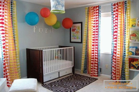 Bright curtains for children