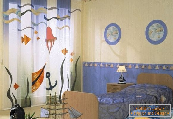 Curtains in a marine style for children
