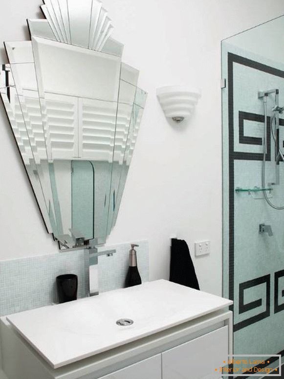 Unusual mirror without rim for the bathroom