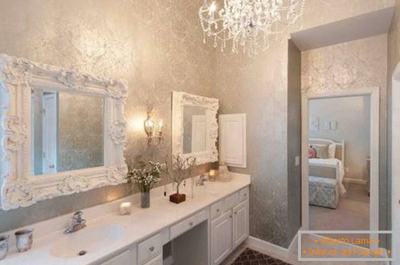 Classic bathroom mirrors with stucco moldings
