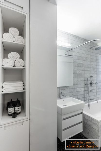 Bathroom in studio apartment