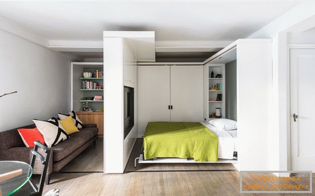 Bedroom in studio apartment