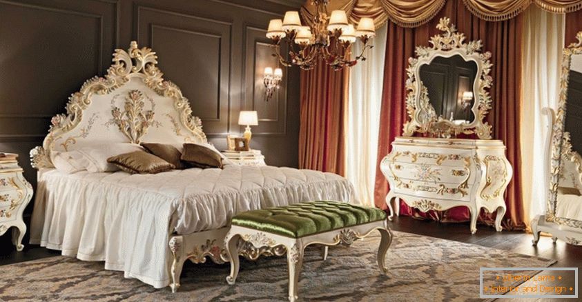 Bedroom interior in Victorian style