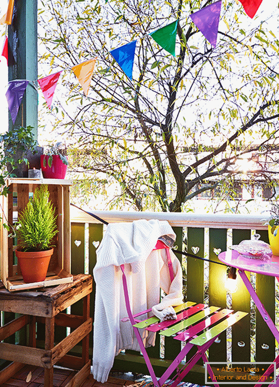 Bright furniture for the balcony