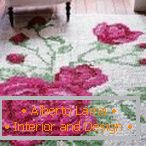 Carpet with roses on the floor