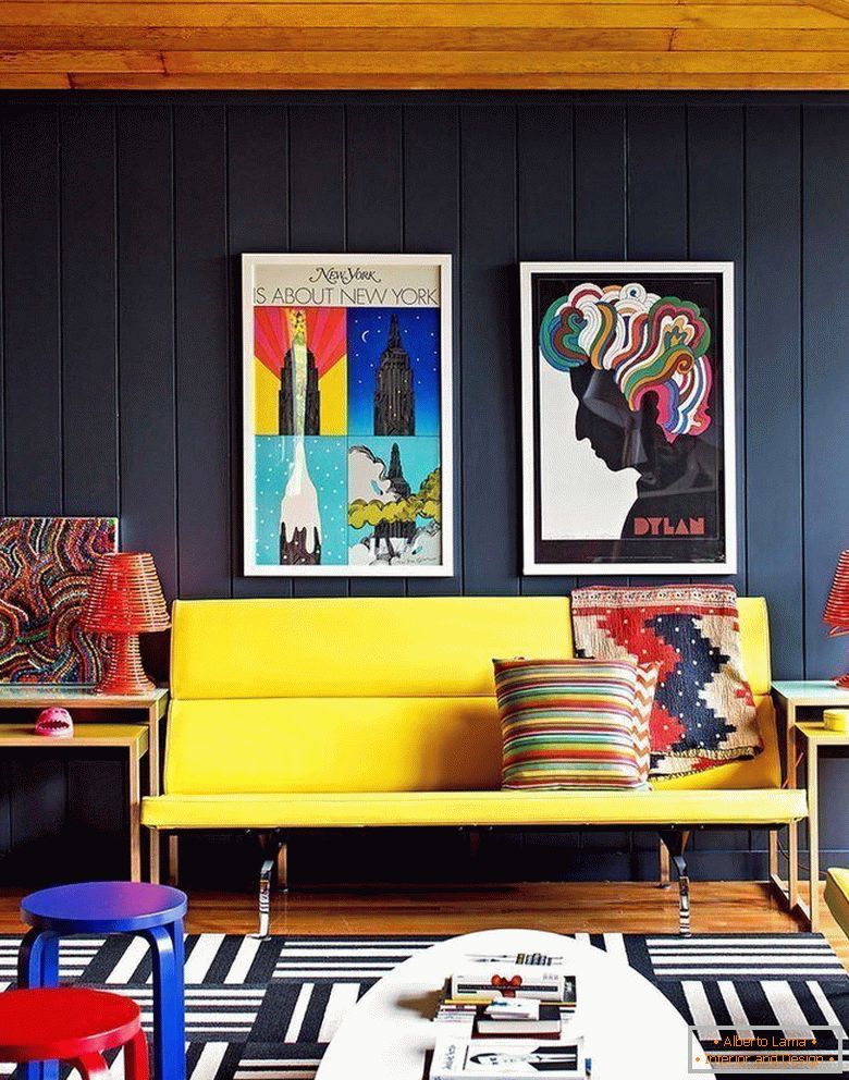 Decor in the interior in the style of pop art