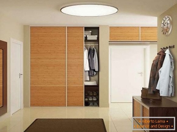 Built-in closet with its own hands for the hallway in the niche
