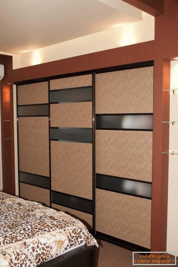 Beautiful built-in closet in the bedroom without a mirror