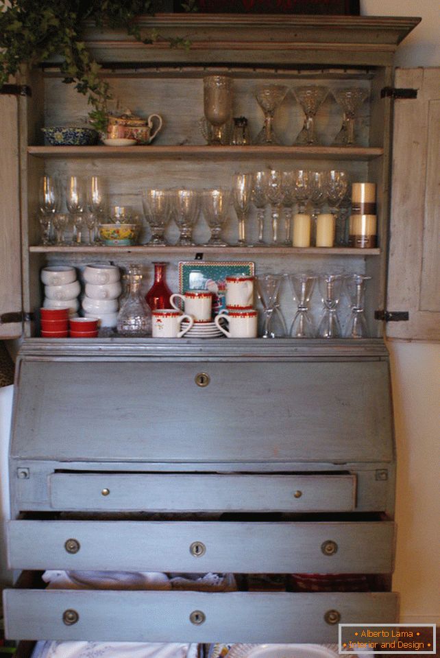 Sideboard for dishes with drawers