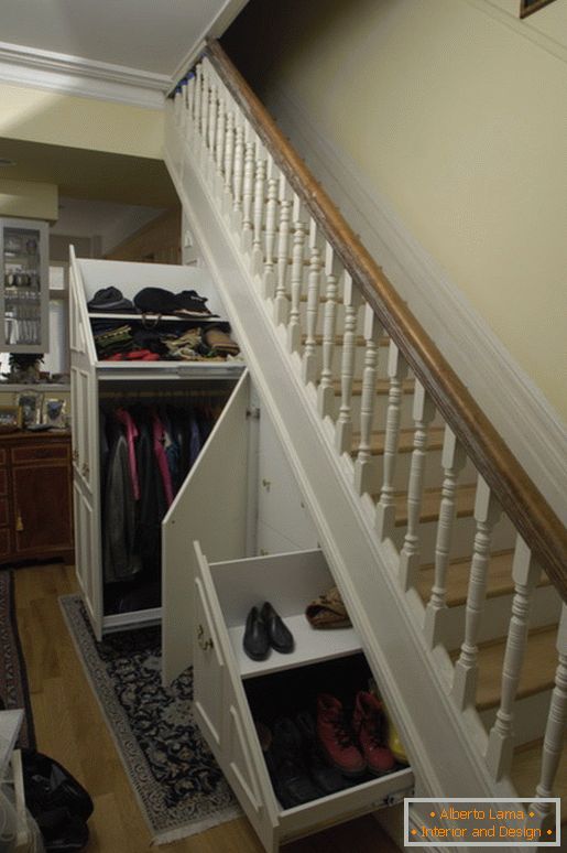 Storage system under the stairs