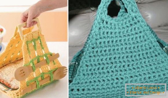 Useful knitted hand-made articles for the kitchen