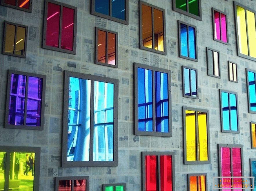 Mirrors in the form of windows on the wall