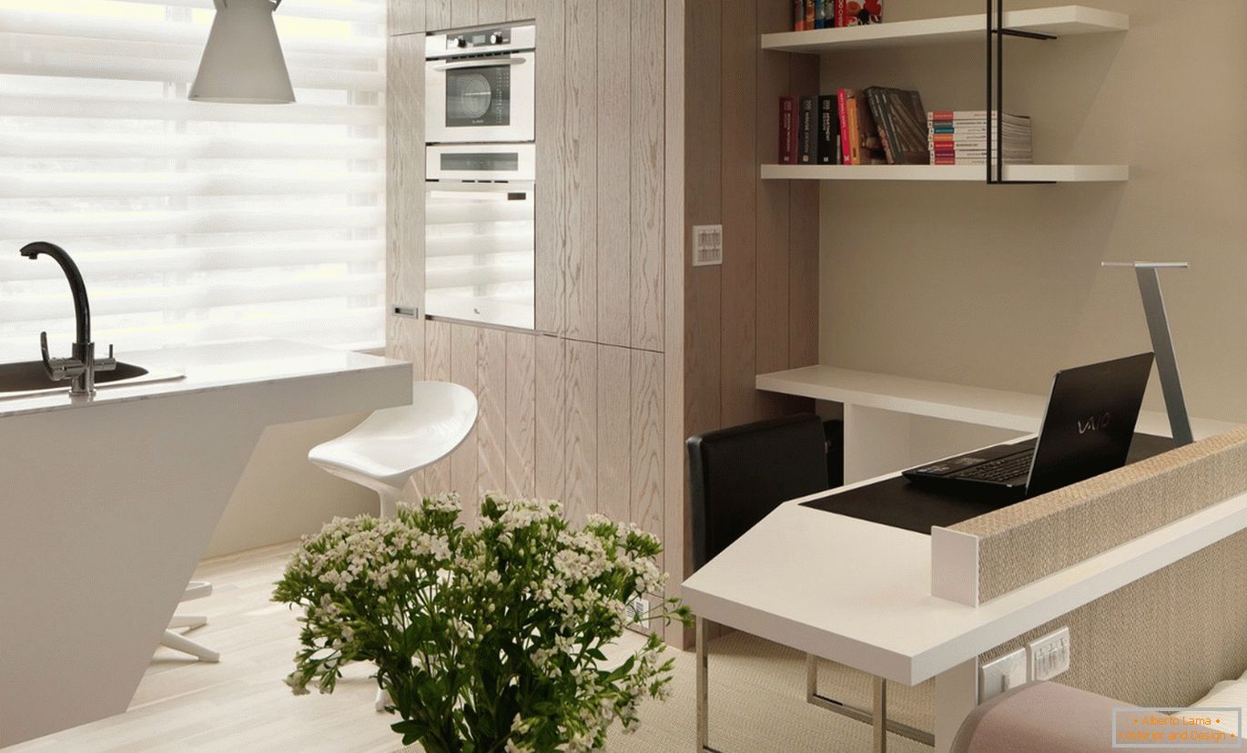 Kitchen in a small one-room apartment