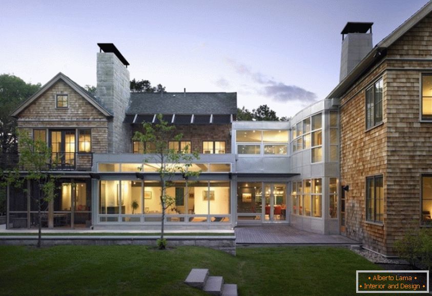 Modern design of the exterior of a country house