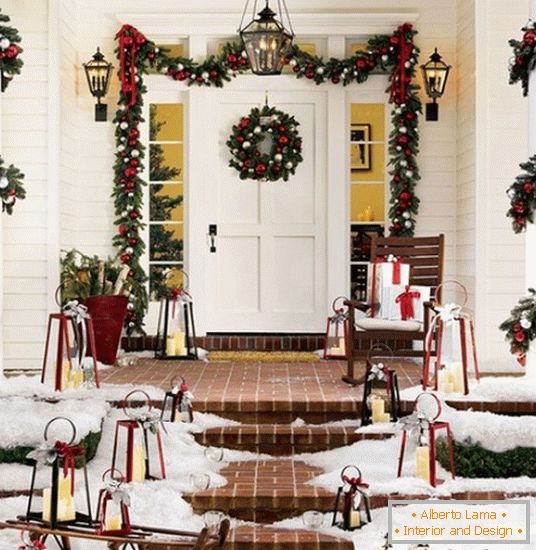 10 ideas for decorating the porch for Christmas