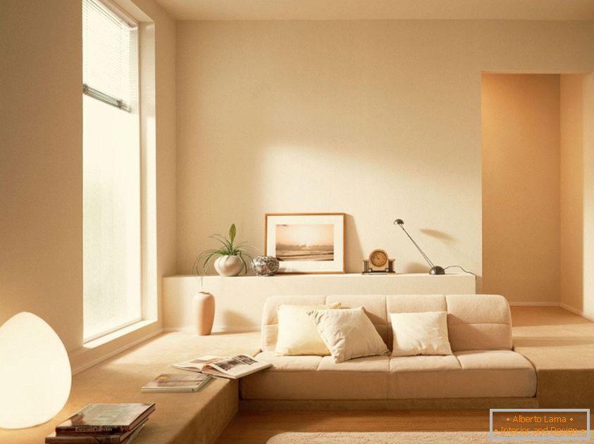 Minimalism in combination with pastel colors in your living room