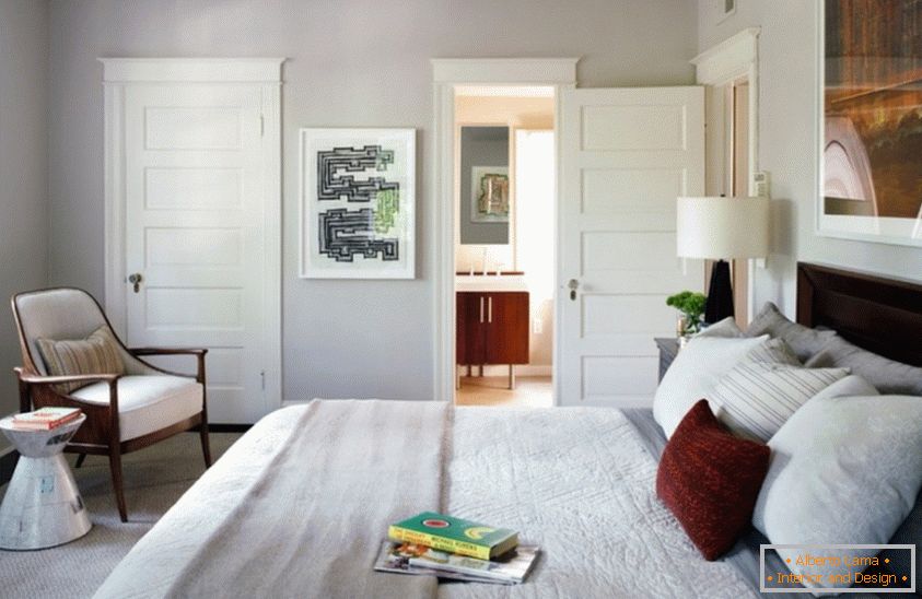 Bedroom design in gentle light pastel colors