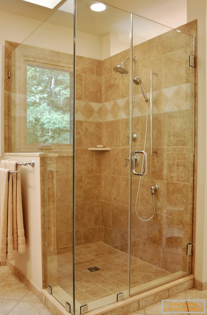 Glass doors in the shower