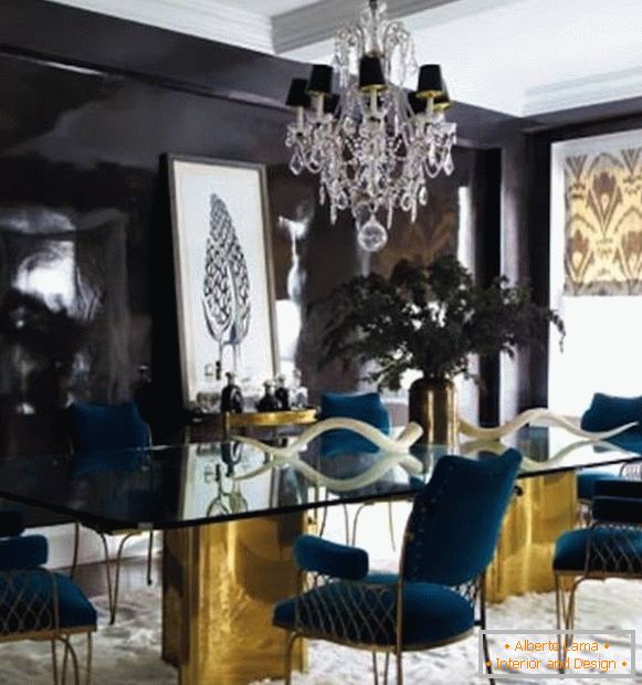 Stylish interior in black and blue