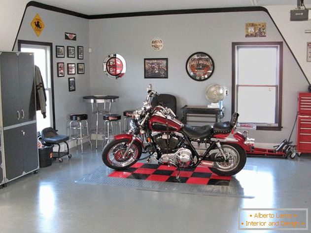 Motorcycle in the garage