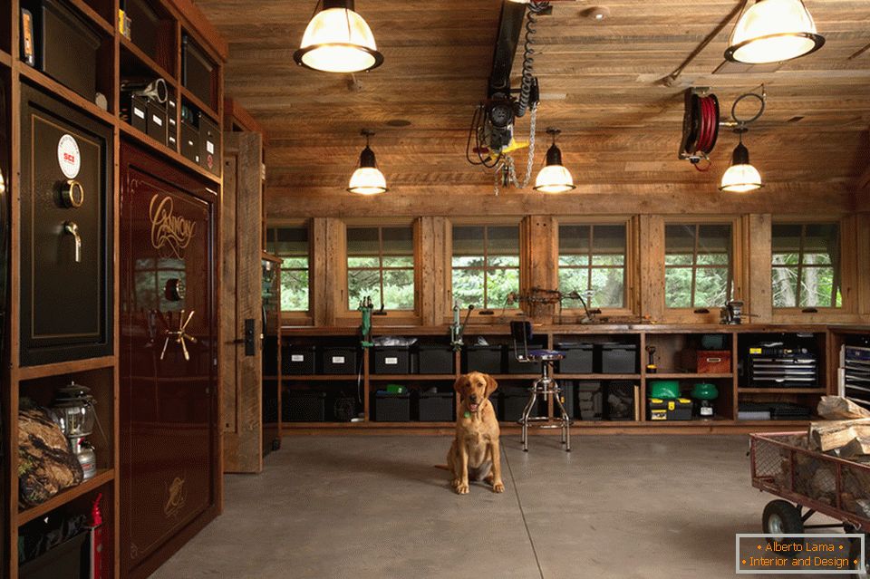 Garage interior in vintage style