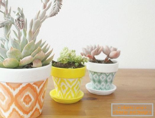 Color your boring pots! Give them a new life