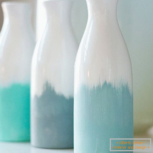 Beautiful decor of bottles with your own hands