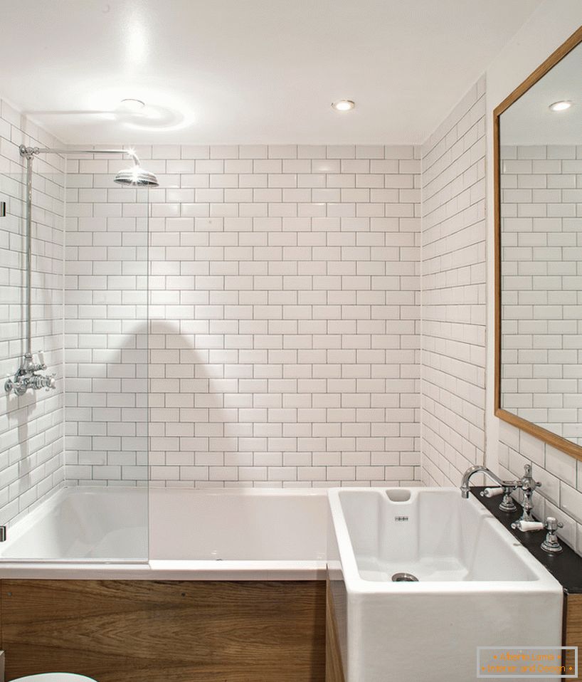 White tiles in the bathroom decoration