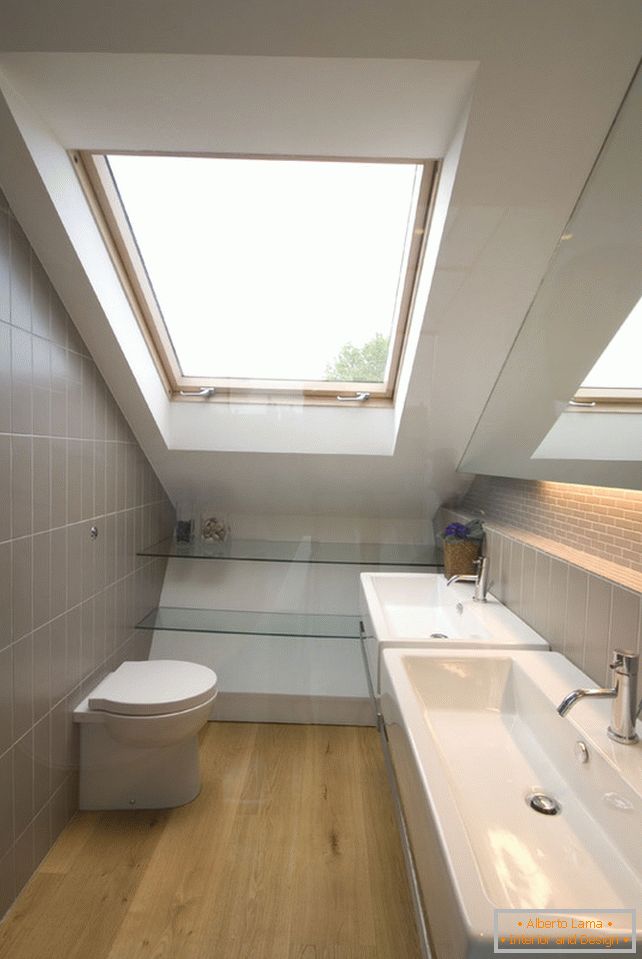 Dormer window in the bathroom