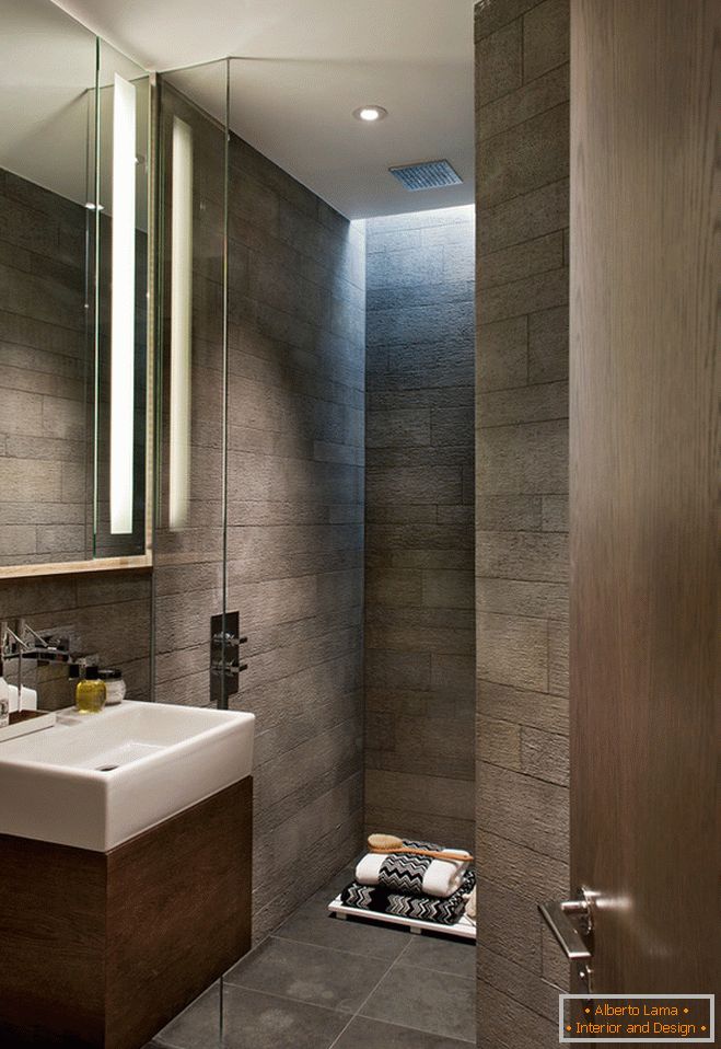 Bathroom in a dark color