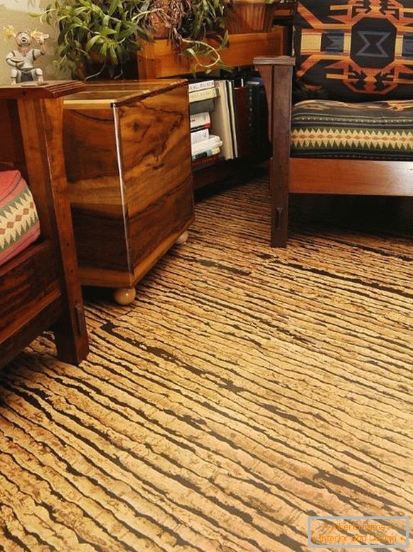 Cork floor with beautiful pattern