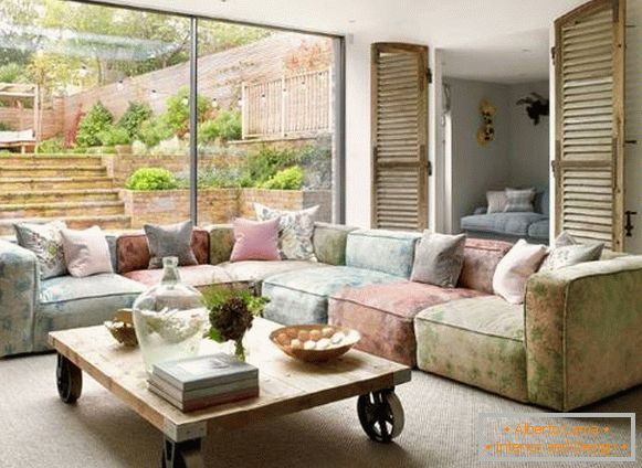 Modern furniture pastel colors - photo in the interior