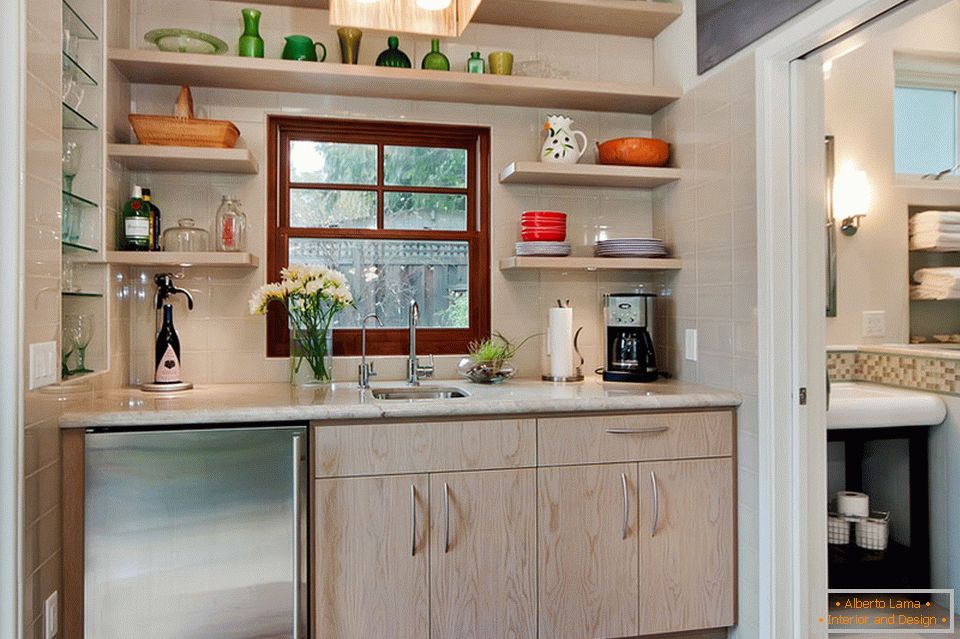 Practical modern kitchenette interior