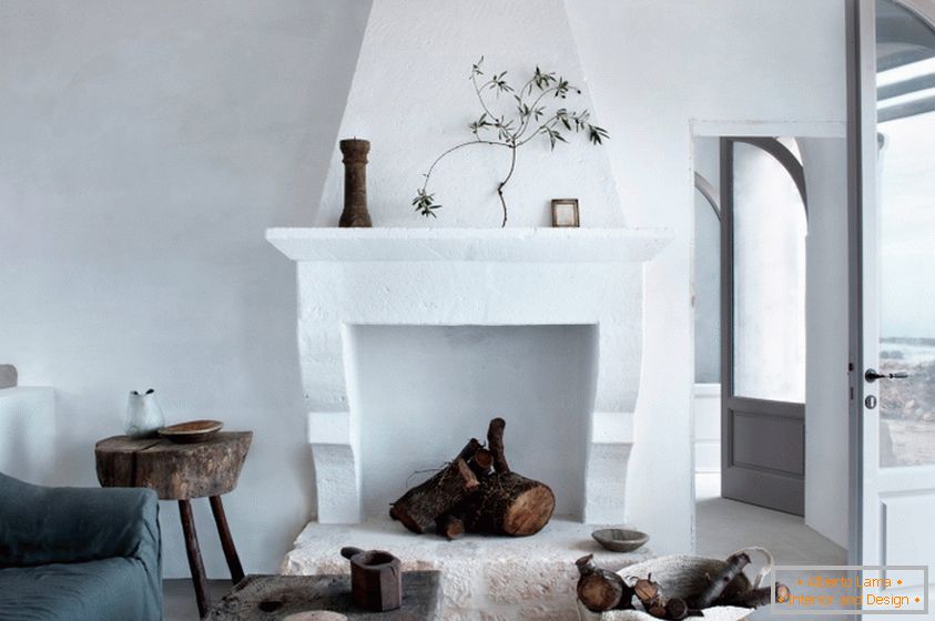 Fireplace in Scandinavian style