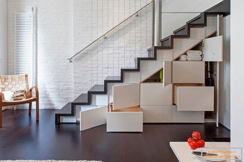 Functional use of space under the stairs