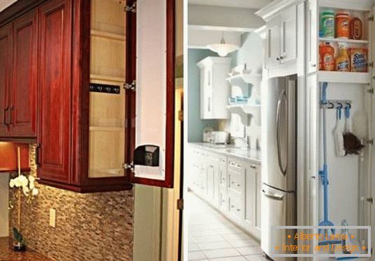 Side lockers in the kitchen