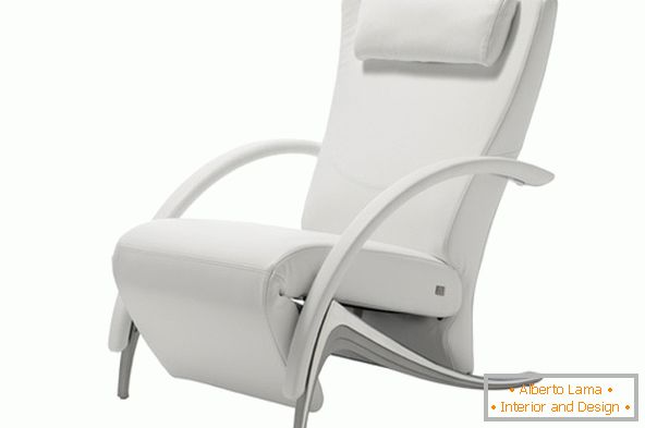 Soft armchair RB 3100 in white color