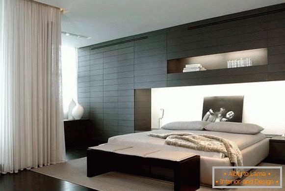 Bedroom design in a modern style with black elements